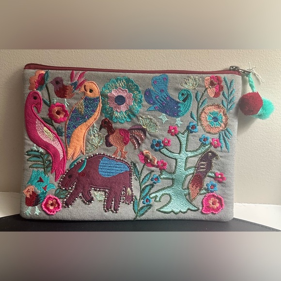 Embroidered Multicolor Clutch - Picture 1 of 4
